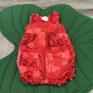 Island Attitudes Hawaii 12M Red Aloha Bubble Romper Aloha Hawaiian